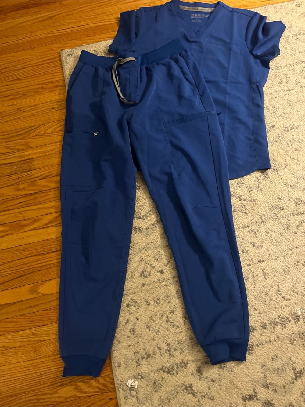 Fabletic Royal Blue Medical Scrub Set - Top & Jogger Pants